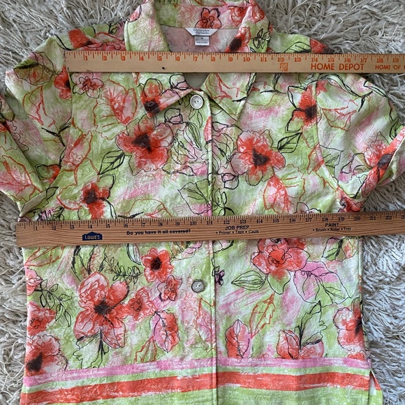 Christopher & Banks size M women's Floral blazer Spring Summer button jacket - Picture 8 of 14